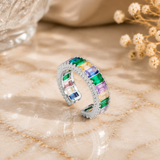 Rainbow Eternity Ring | 22K Gold