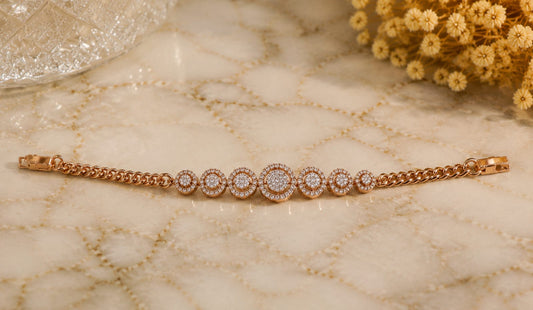 Rose Gold Halo Bracelet | 22K Gold Plated | Gift For Her