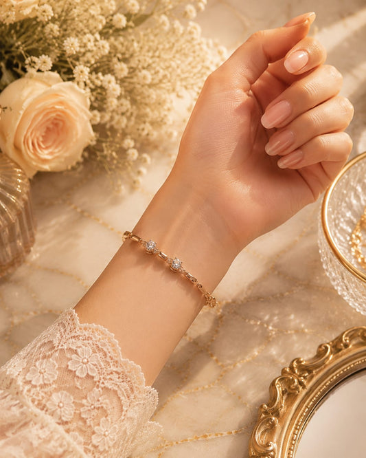 Luxury Diamond Accent Gold Bracelet | Elegant Jewelry for Women