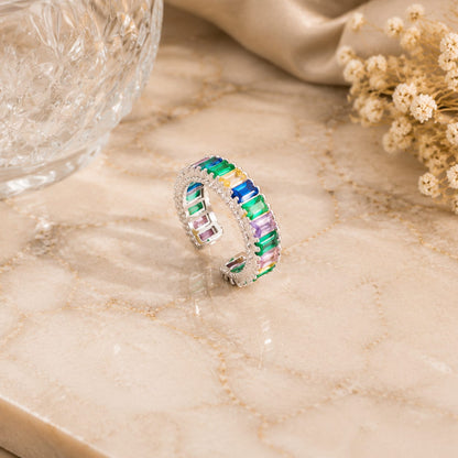 Rainbow Eternity Ring | 22K Gold