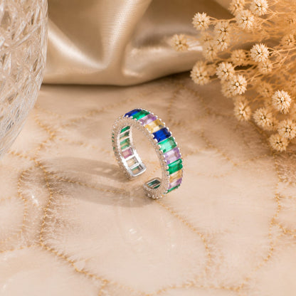 Rainbow Eternity Ring | 22K Gold