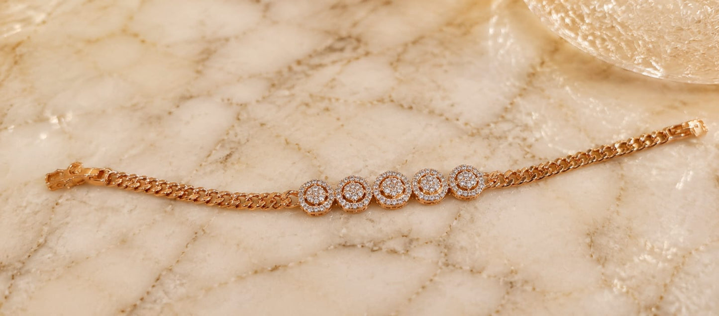 Rose Gold Halo Bracelet | 22K Gold Plated | Gift For Her