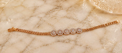 Rose Gold Halo Bracelet | 22K Gold Plated | Gift For Her