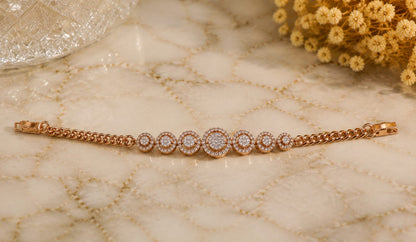 Rose Gold Halo Bracelet | 22K Gold Plated | Gift For Her