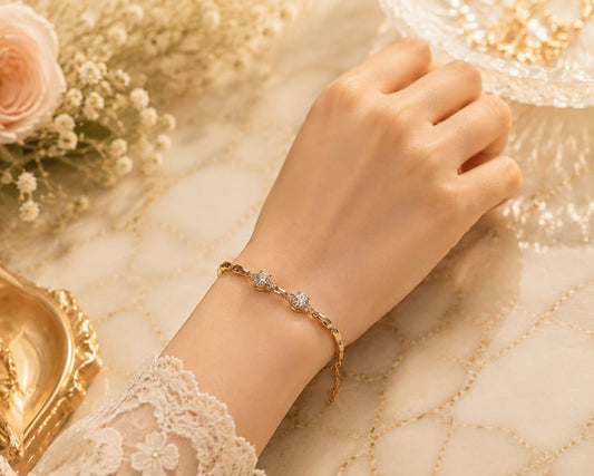 Luxury Diamond Accent Gold Bracelet | Elegant Jewelry for Women