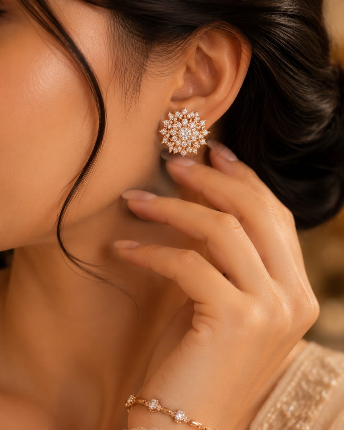 Crystal Starburst Studs | 22K Gold Plated Bridal & Party Jewelry