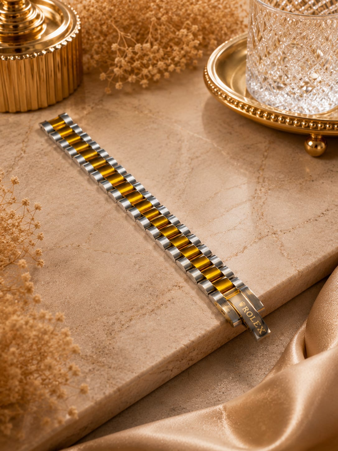 Premium Two-Tone Stainless Steel Link Bracelet for Men