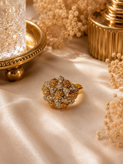 Royal Bloom Crystal Statement Ring